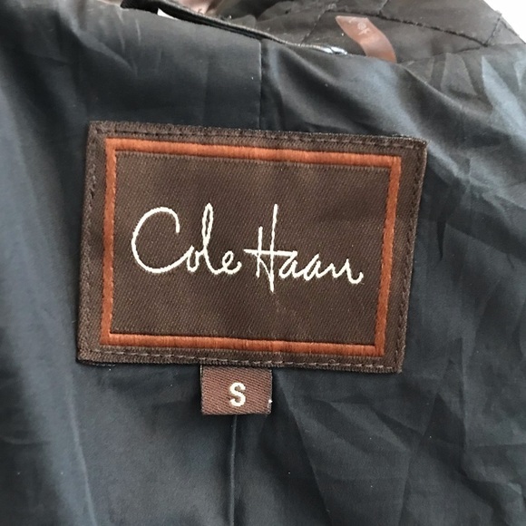 Cole Hann quilted jacket with leather trim.  Size small. - Picture 5 of 13